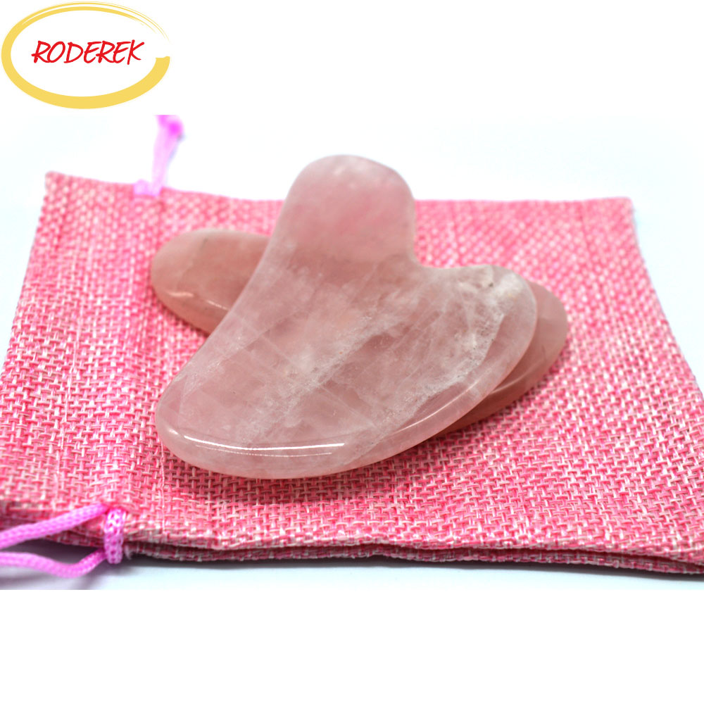 Jade Gua Sha Tool - Jade Guasha Plaat Natuurlijke Rozenkwarts Gua