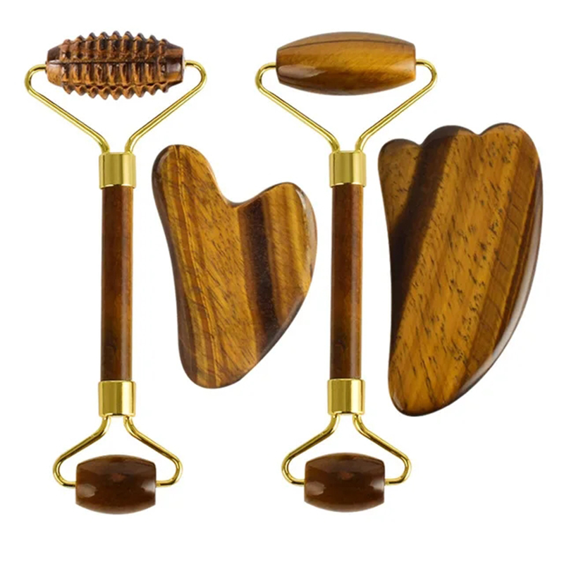 Jade Gua Sha Tool - Natuurlijke Tijgeroog Jade Roller Guasha Mooie