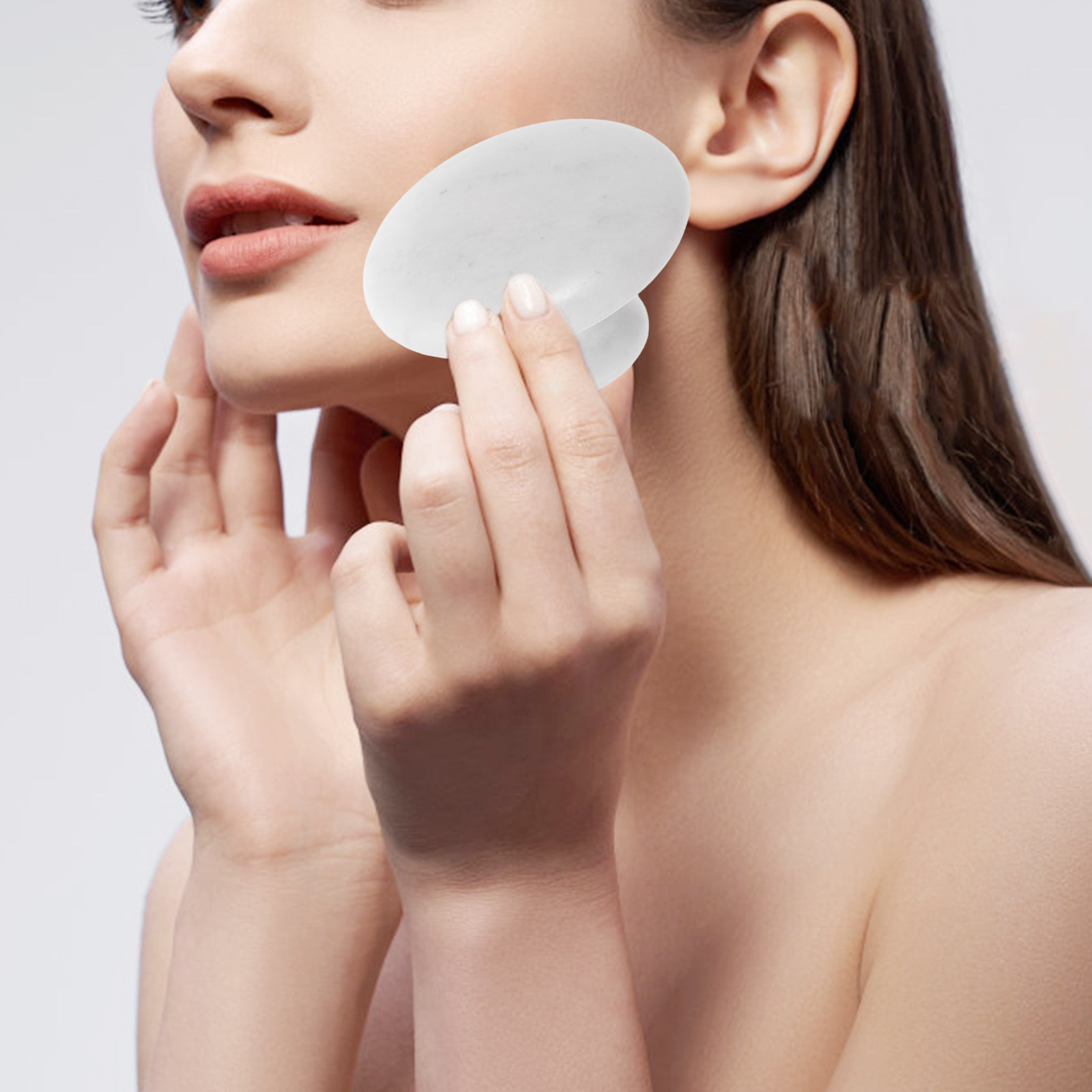 Jade Gua Sha Tool - Jade gezichtsmassageroller, witte paddenstoel, koude/hete massagesteentje,
