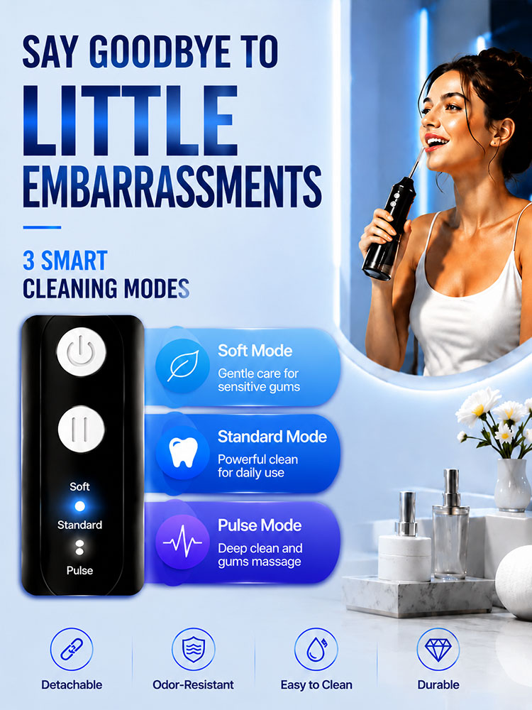 Draagbare monddouche met 3 rei - Oral Irrigator Flosser recensie en prijs
